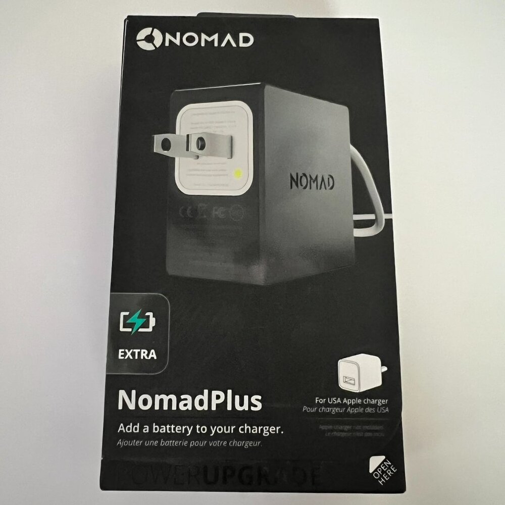 NomadPlus Power Upgrade turns your Apple USB‎ wall plug into a backup battery